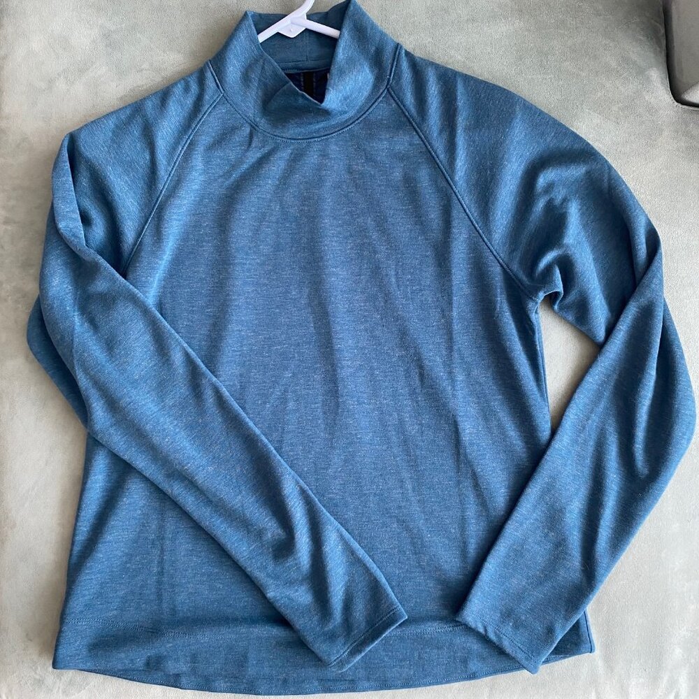 Womens Orvis Medium Teal Mockneck Pullover